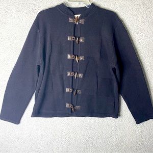 Crystal Kobe Womens Sweater Size L Winter Top Black